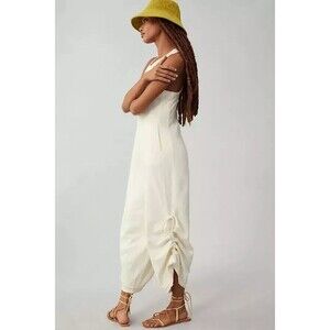 Daily Practice by Anthropologie Seamed Wide-Leg Jumpsuit Pearl Solid S 275745